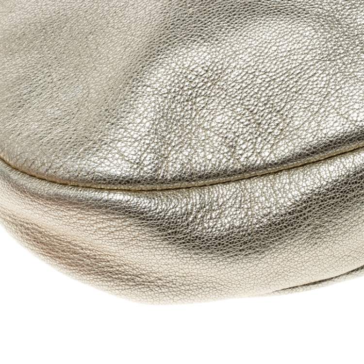 Pre Owned Salvatore Ferragamo Metallic Light Gold Leather Miss Vara Hobo
