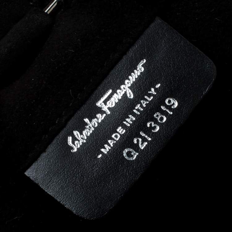 Pre Owned Salvatore Ferragamo Black Suede Chain Shoulder Bag