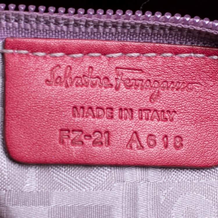 Pre Owned Salvatore Ferragamo Red Leather Hobo