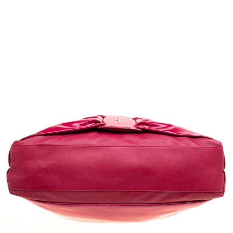 Pre Owned Salvatore Ferragamo Red Leather Hobo
