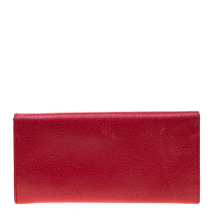 مملوكة مسبقًا Salvatore Ferragamo Pink Double Gancio Leather Continental Wallet