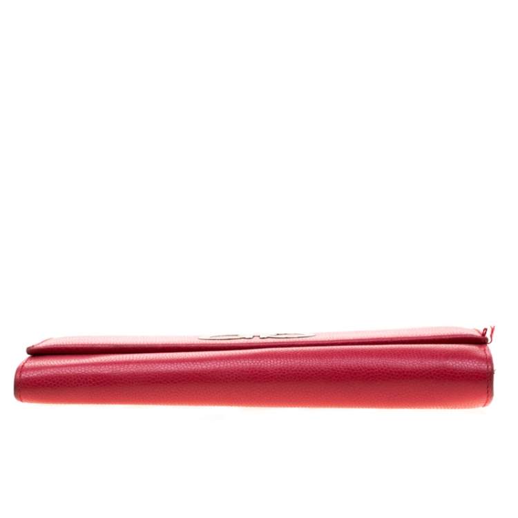 مملوكة مسبقًا Salvatore Ferragamo Pink Double Gancio Leather Continental Wallet