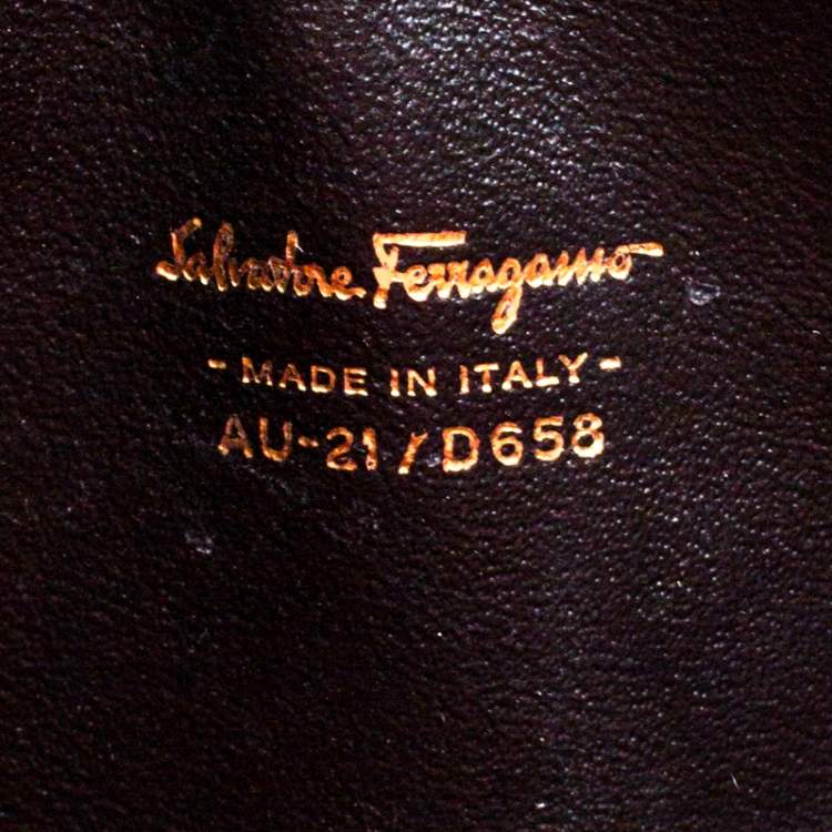 Pre Owned Salvatore Ferragamo Red Leather Gancini Lock Tote