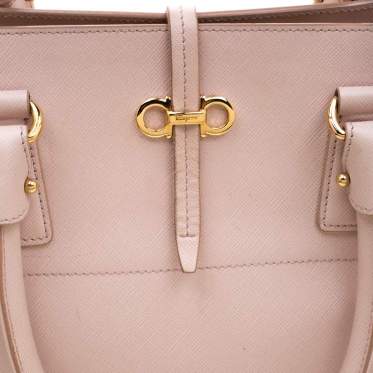 Pre Owned Salvatore Ferragamo Blush Pink Leather Small Briana Tote