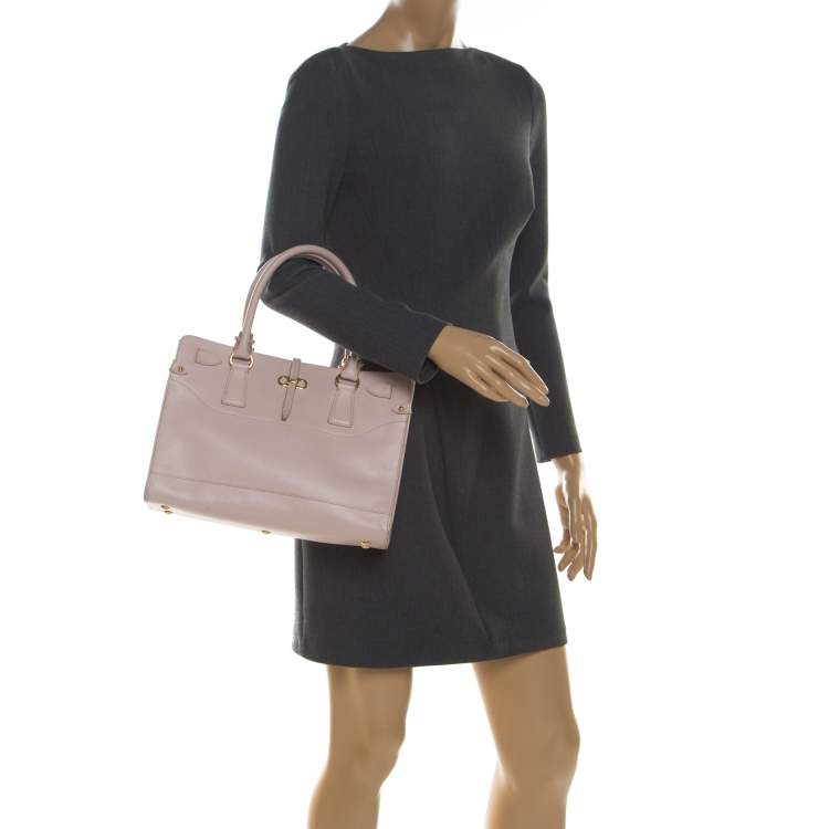 Pre Owned Salvatore Ferragamo Blush Pink Leather Small Briana Tote