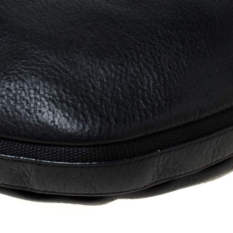 Pre Owned Salvatore Ferragamo Black Leather and Canvas Hobo