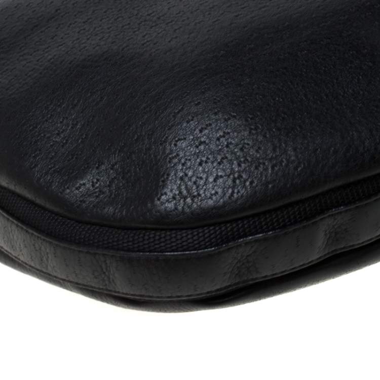 Pre Owned Salvatore Ferragamo Black Leather and Canvas Hobo