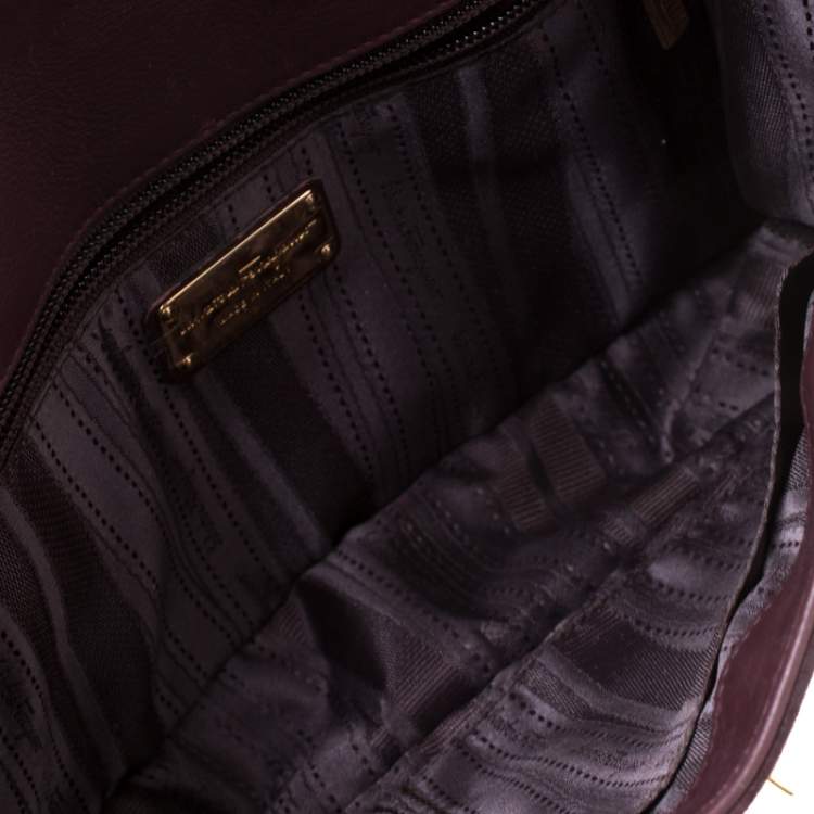 مملوكة مسبقًا Salvatore Ferragamo Burgundy Suede and Leather Clutch