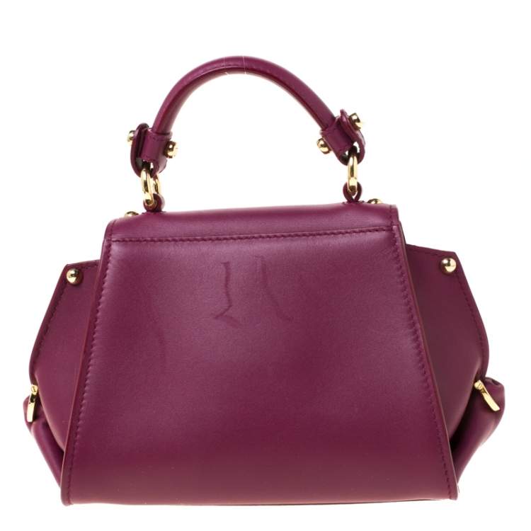 Pre Owned Salvatore Ferragamo Burgundy Leather Mini Sofia Crossbody Bag