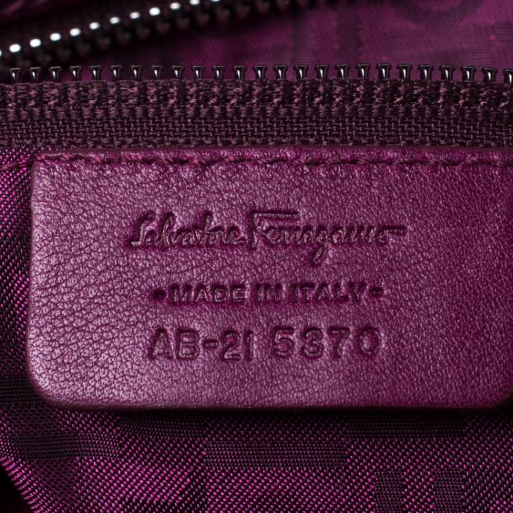 Pre Owned Salvatore Ferragamo Bordeaux Patent Leather Satchel 