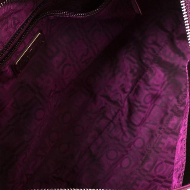 Pre Owned Salvatore Ferragamo Bordeaux Patent Leather Satchel 