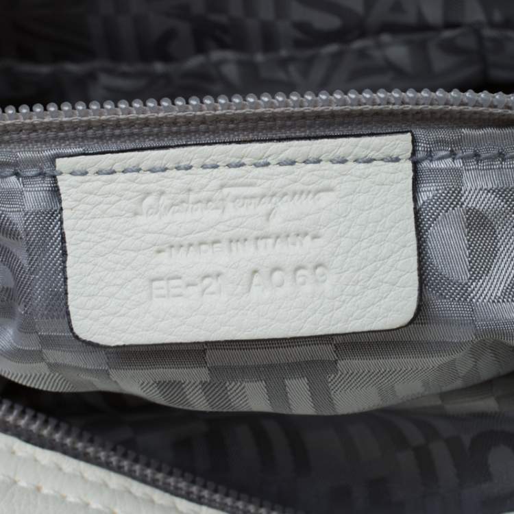 Pre Owned Salvatore Ferragamo White Leather Satchel
