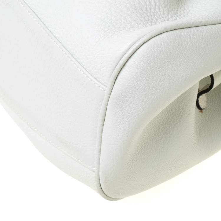 Pre Owned Salvatore Ferragamo White Leather Satchel