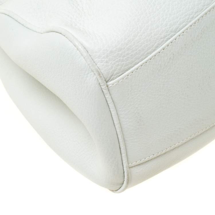 Pre Owned Salvatore Ferragamo White Leather Satchel