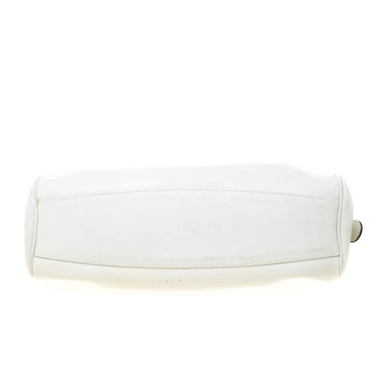 Pre Owned Salvatore Ferragamo White Leather Satchel