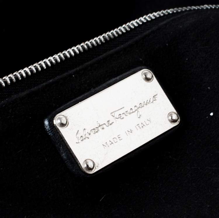 Pre Owned Salvatore Ferragamo Black Leather Large Verve Tote