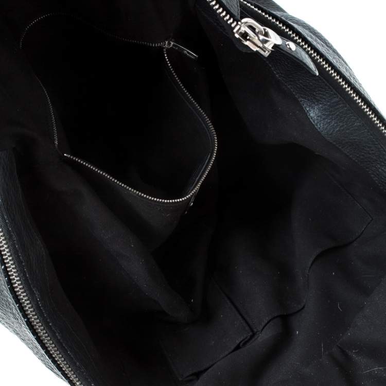 Pre Owned Salvatore Ferragamo Black Leather Large Verve Tote