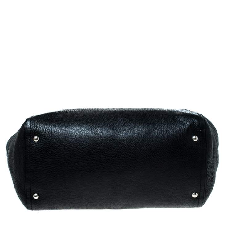 Pre Owned Salvatore Ferragamo Black Leather Large Verve Tote