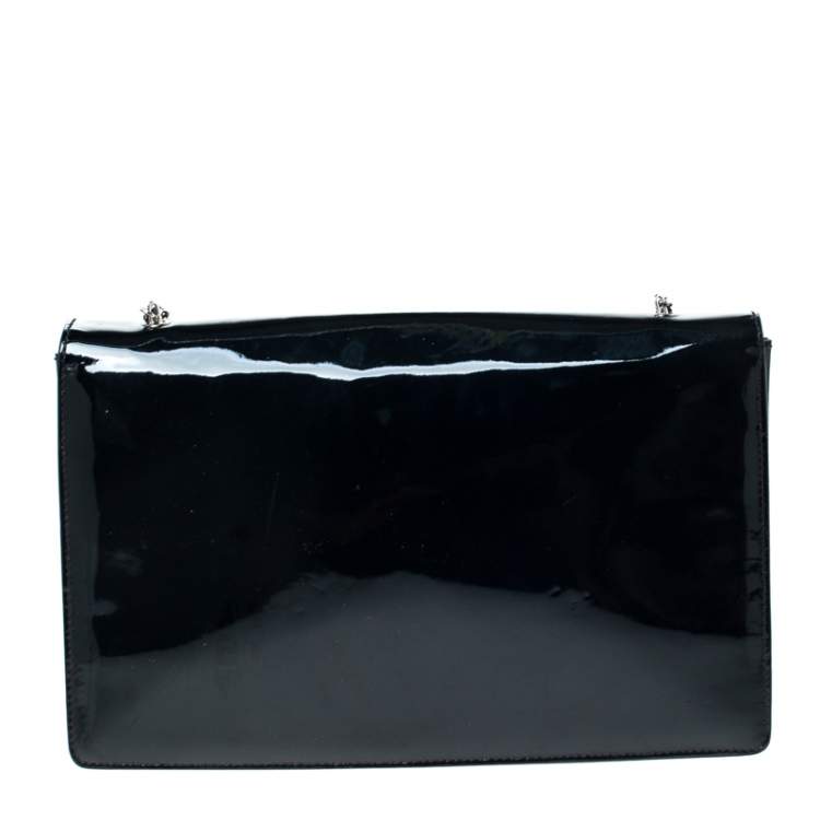 Pre Owned Salvatore Ferragamo Navy Blue Patent Leather Crossbody Bag