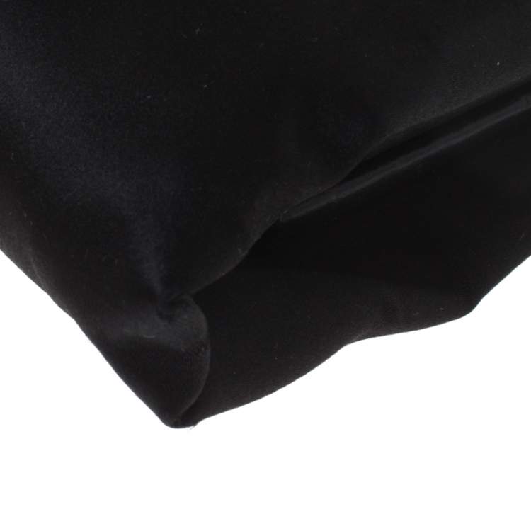 Pre Owned Salvatore Ferragamo Black Satin Clutch
