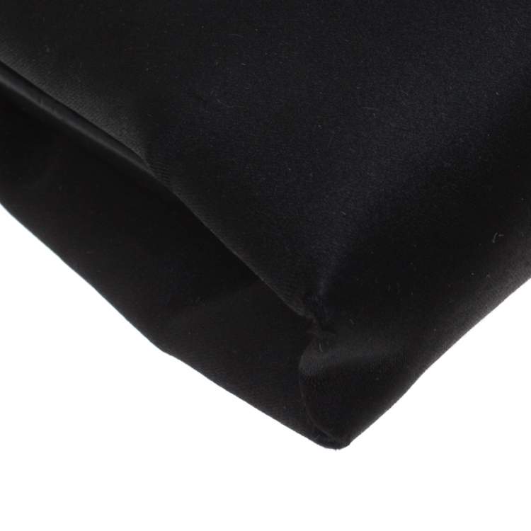 Pre Owned Salvatore Ferragamo Black Satin Clutch