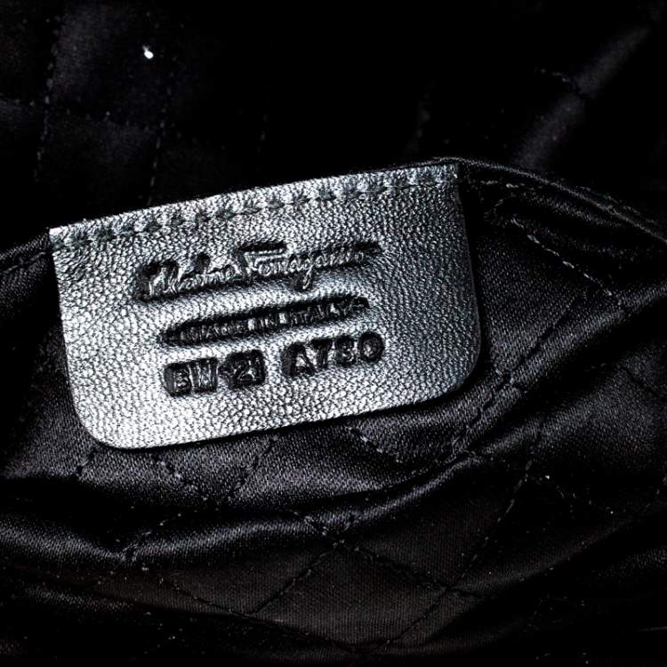 Pre Owned Salvatore Ferragamo Black Satin Clutch