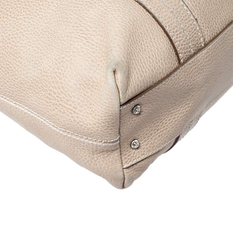Pre Owned Salvatore Ferragamo Beige Leather Shopper Tote 