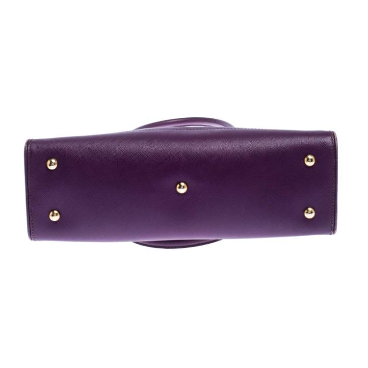 Pre Owned Salvatore Ferragamo Purple Leather Small Briana Tote