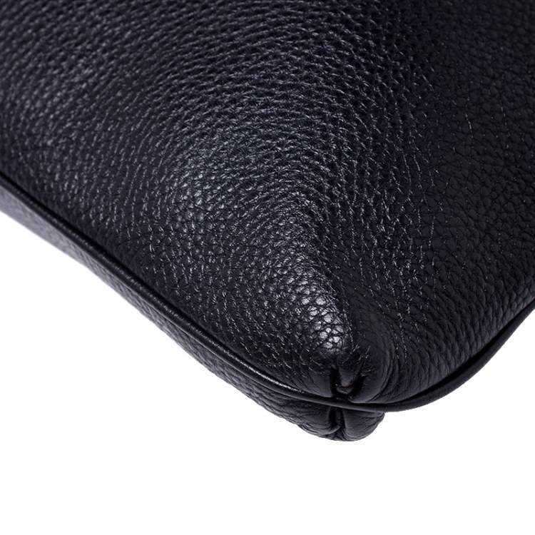 Pre Owned Salvatore Ferragamo Black Leather Crossbody Bag