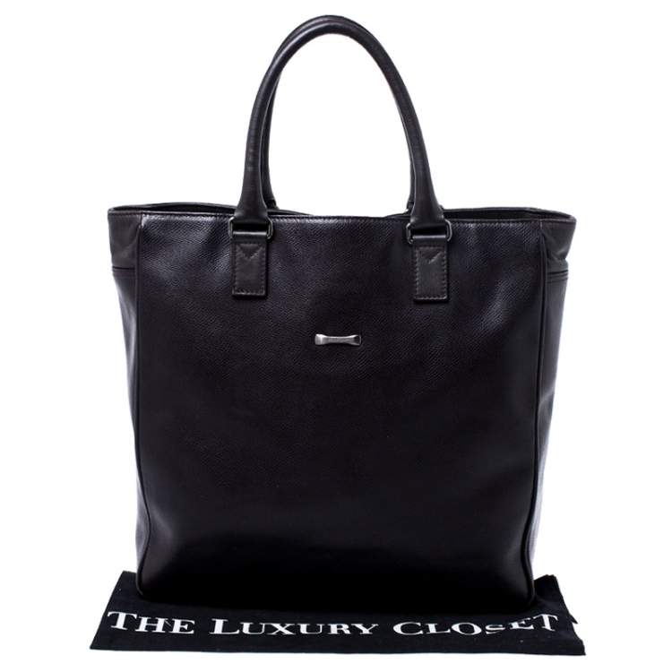 Pre Owned Salvatore Ferragamo Black Leather Tote
