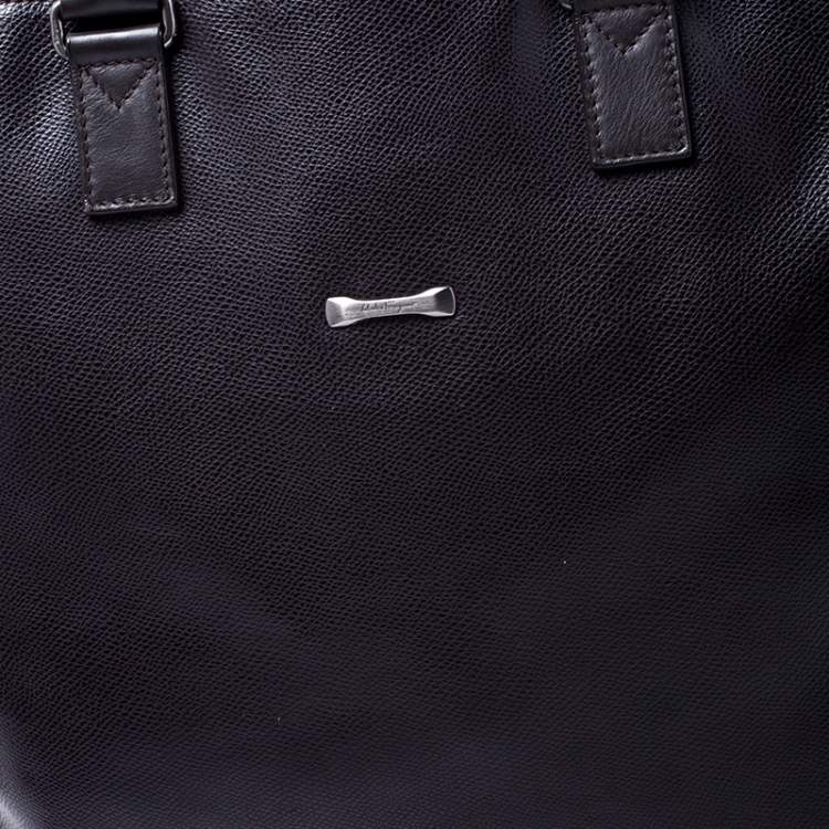 Pre Owned Salvatore Ferragamo Black Leather Tote