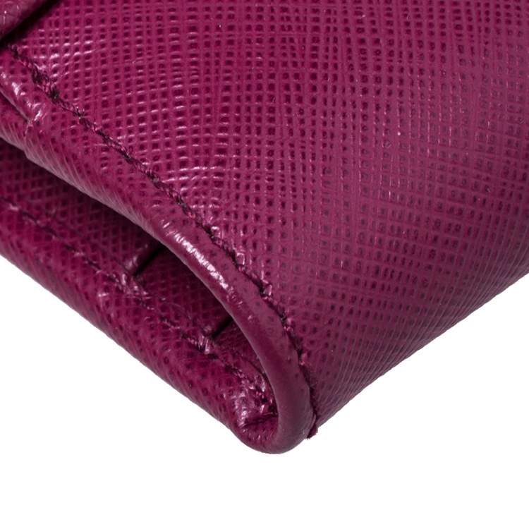 Pre Owned Salvatore Ferragamo Purple Leather Vara Bow Bifold Wallet