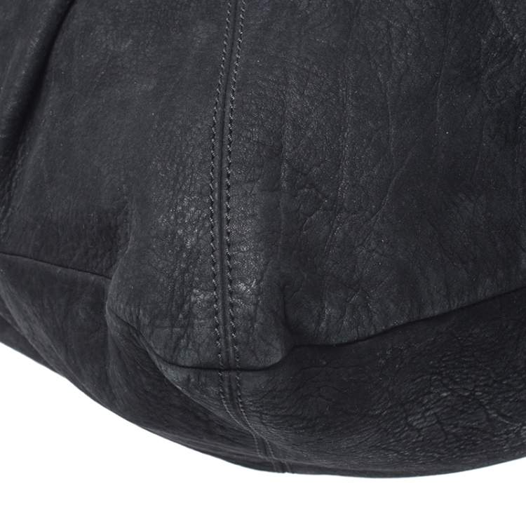 مملوكة مسبقًا Salvatore Ferragamo Black Nubuck and Leather Hobo 