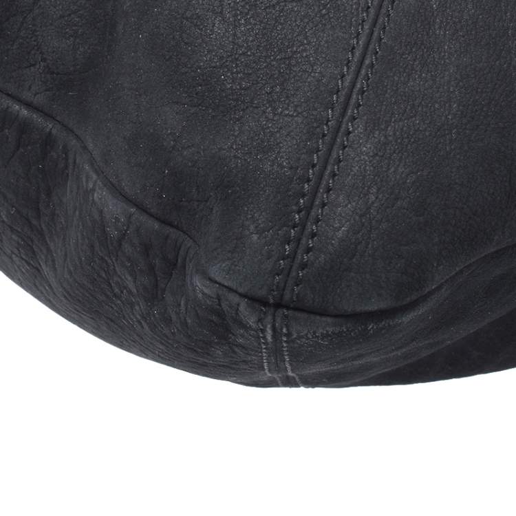 مملوكة مسبقًا Salvatore Ferragamo Black Nubuck and Leather Hobo 