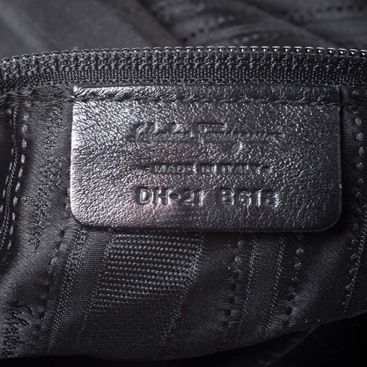 مملوكة مسبقًا Salvatore Ferragamo Black Nubuck and Leather Hobo 