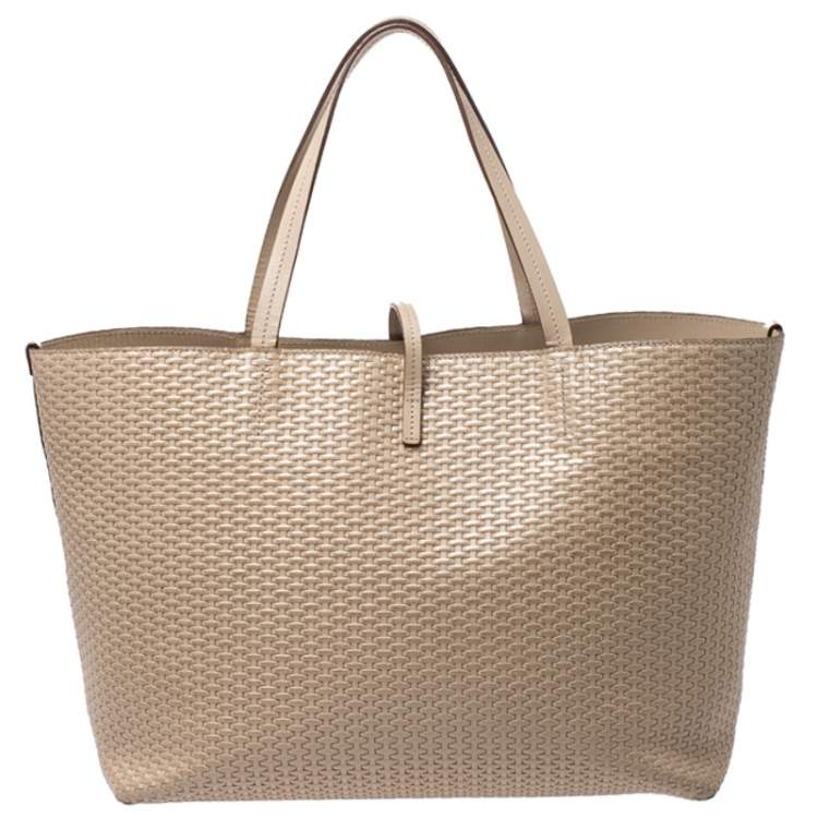 مملوكة مسبقًا Salvatore Ferragamo Beige Woven Leather Bice Tote