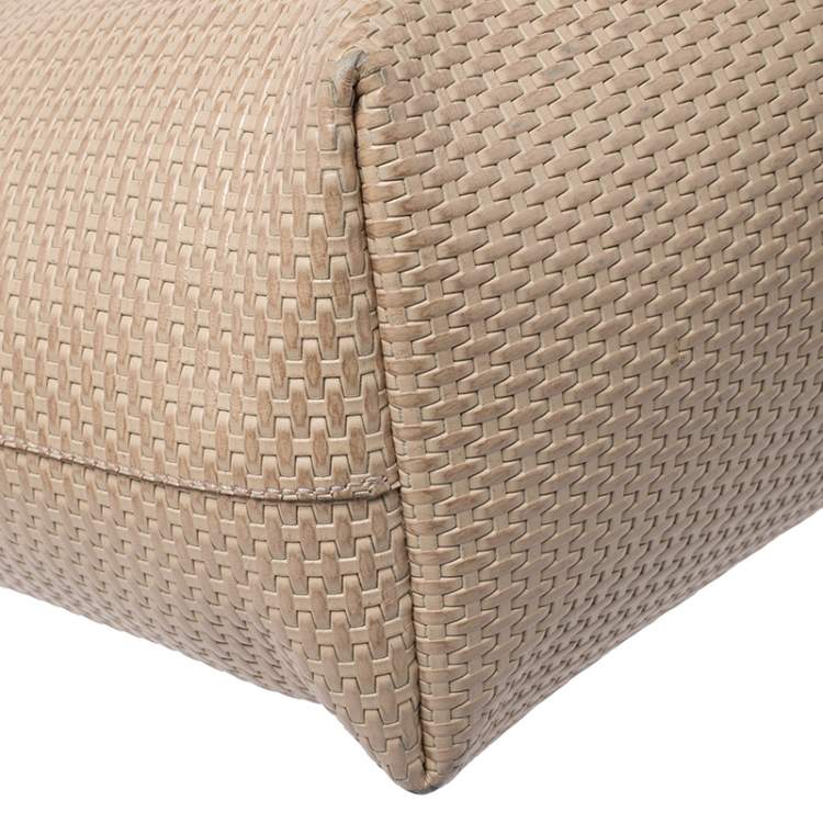 مملوكة مسبقًا Salvatore Ferragamo Beige Woven Leather Bice Tote