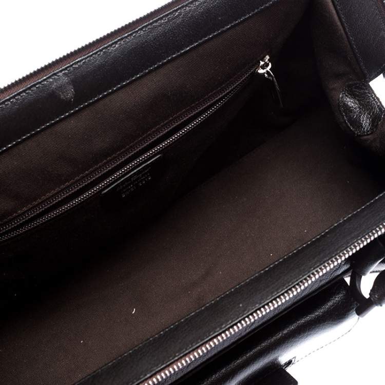 Pre Owned Salvatore Ferragamo Brown/Black Calfhair and Leather Satchel