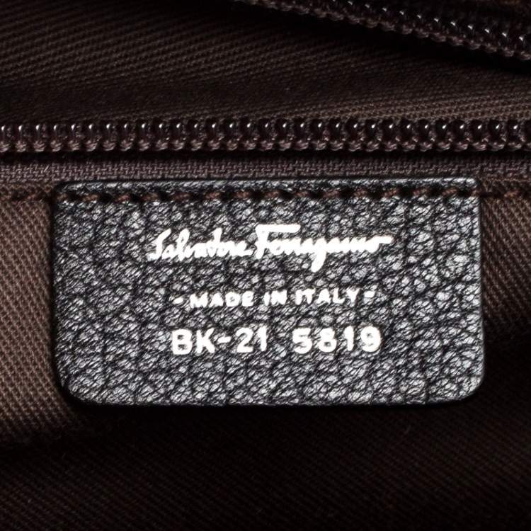 Pre Owned Salvatore Ferragamo Brown/Black Calfhair and Leather Satchel