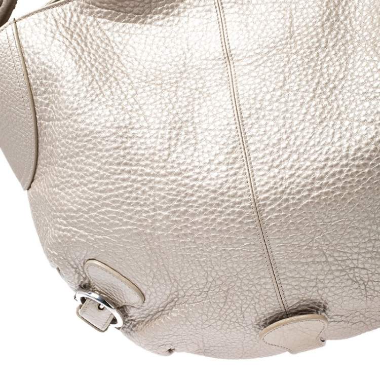 Pre Owned Salvatore Ferragamo Metallic Gold Leather Hobo