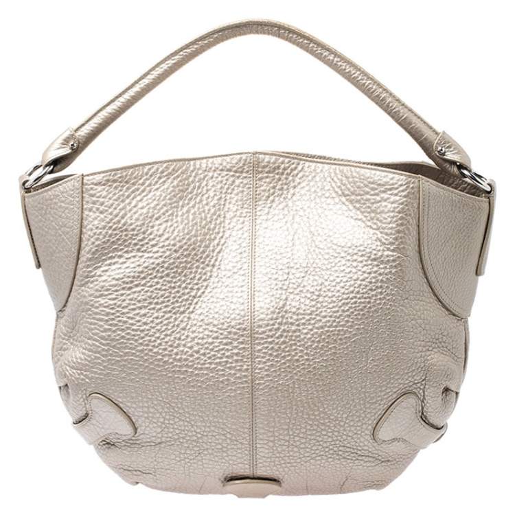 Pre Owned Salvatore Ferragamo Metallic Gold Leather Hobo