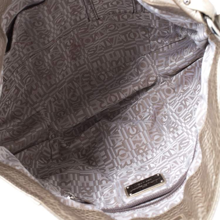 Pre Owned Salvatore Ferragamo Metallic Gold Leather Hobo