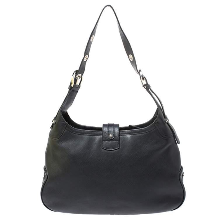 Pre Owned Salvatore Ferragamo Black Leather Hobo