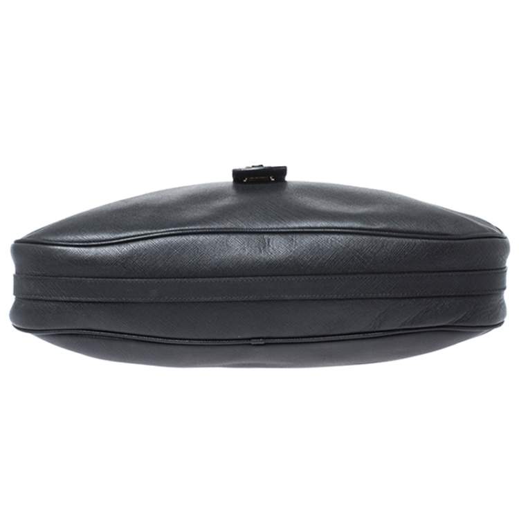 Pre Owned Salvatore Ferragamo Black Leather Hobo