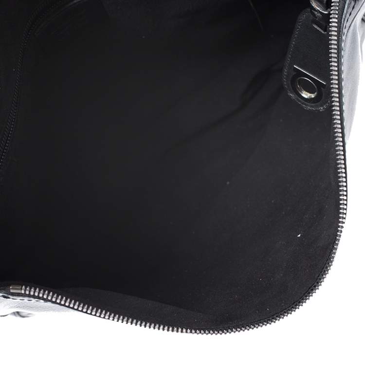 مملوكة مسبقًا Salvatore Ferragamo Black Leather Gancini Hobo
