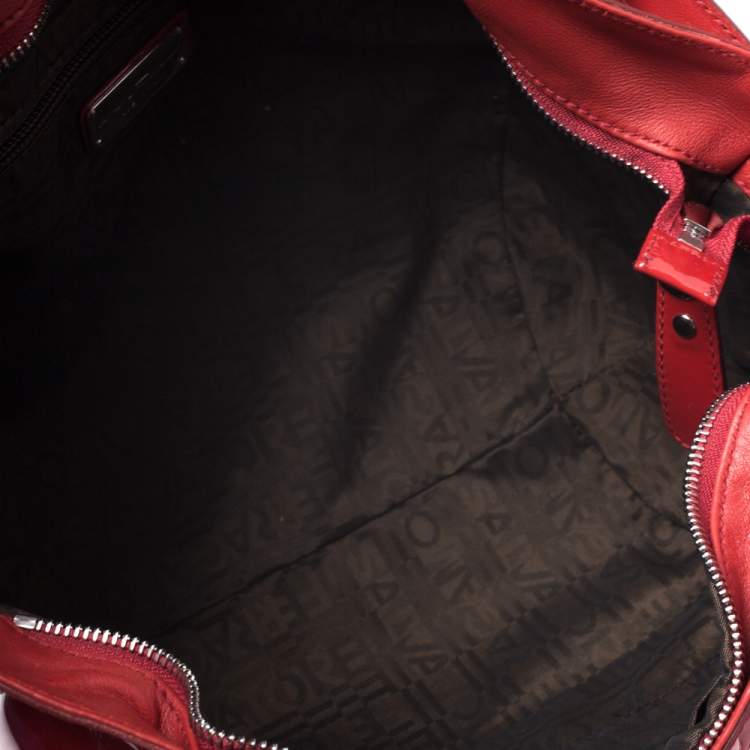 مملوكة مسبقًا Salvatore Ferragamo Red Patent Leather Marisa Satchel