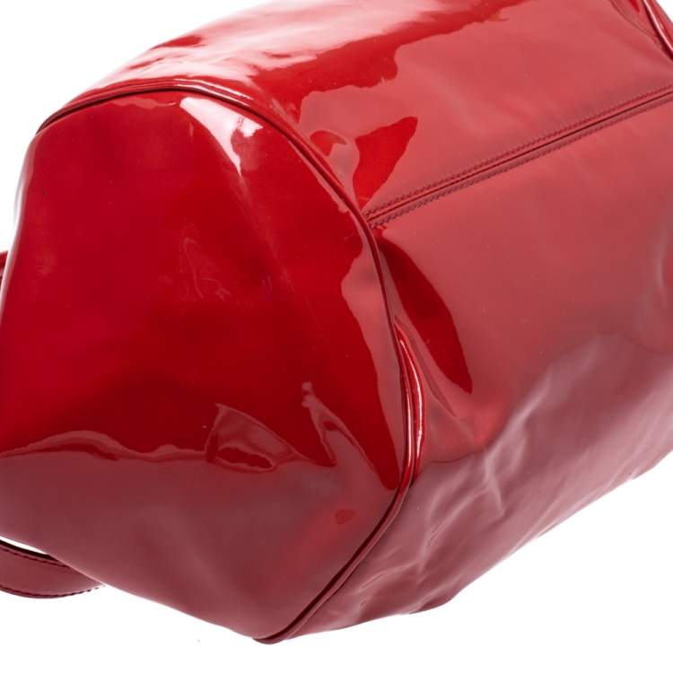مملوكة مسبقًا Salvatore Ferragamo Red Patent Leather Marisa Satchel