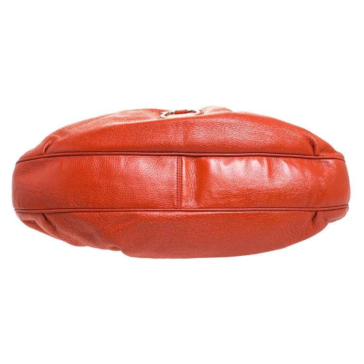 مملوكة مسبقًا Salvatore Ferragamo Orange Leather Gancini Lucchetto Hobo
