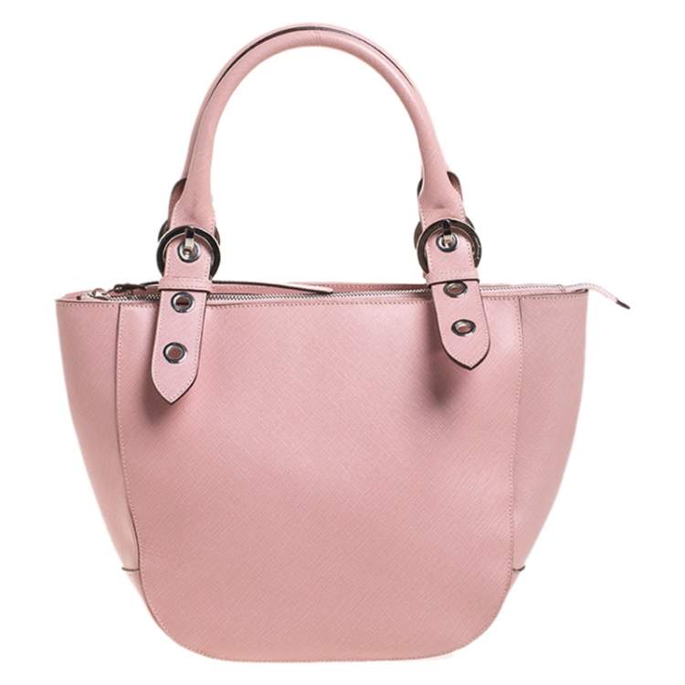 light pink leather tote