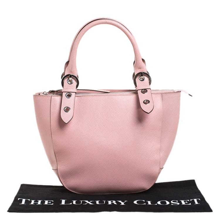Pre Owned Salvatore Ferragamo Light Pink Leather Tote